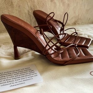 BNWT - GIA BORGHINI/RHW - Rosie 19 Leather Sandals, size 7, Caramel